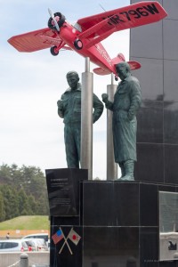 Pangborn and Herndon, unsung heroes of aviation history, along with "Miss Veedol!"  This monument is right at the entrance to the grounds of the Misawa Aeronautics and Science Museum, in Misawa, Japan.