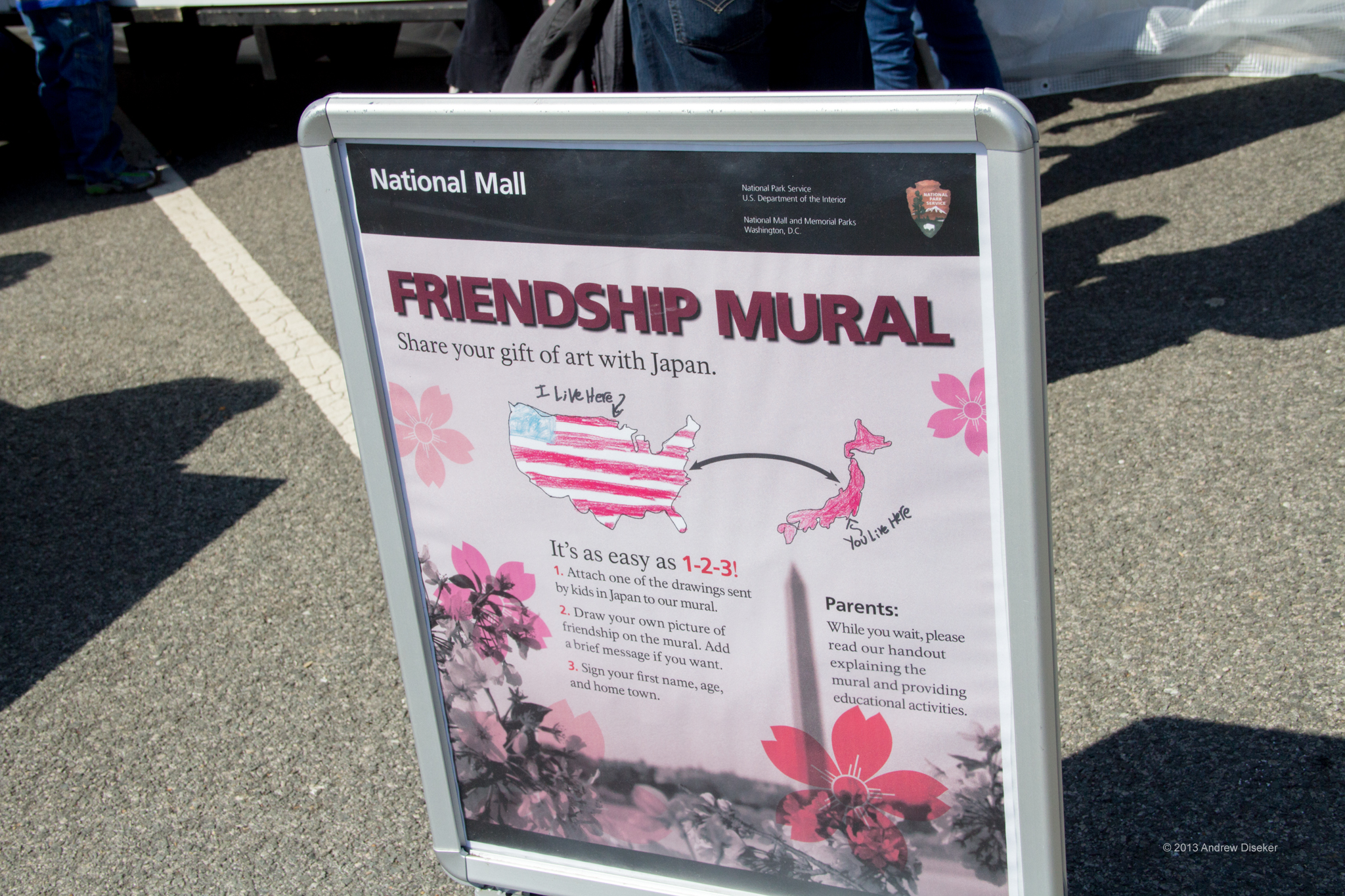 Sign describing the Friendship Mural project