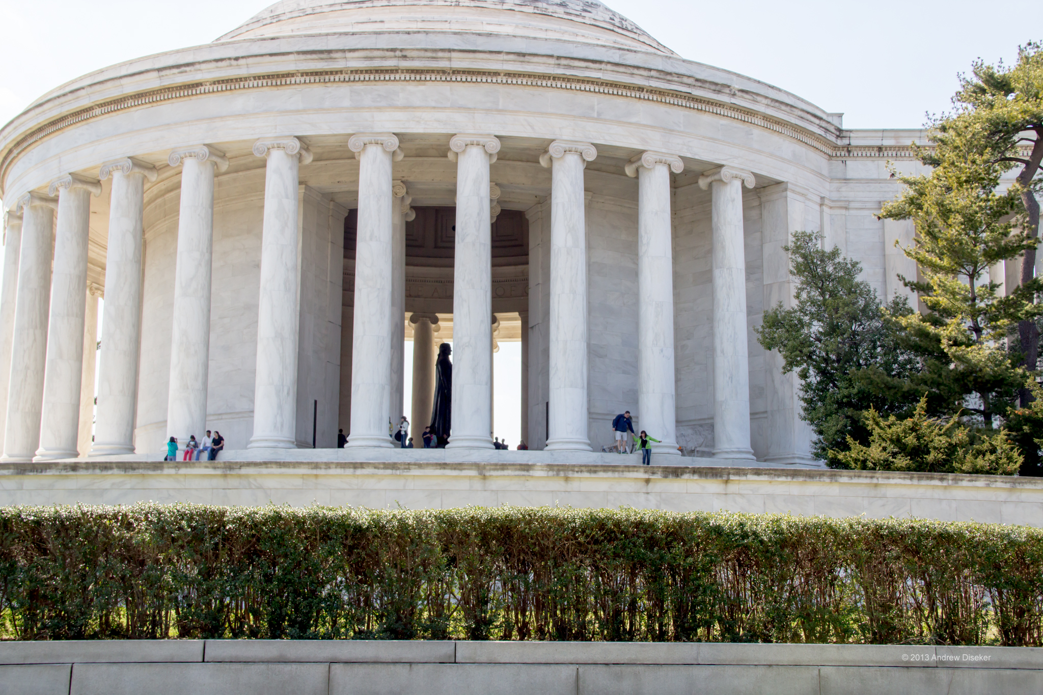 View inside Jefferson Memorial with statue of Thomas Jefferson